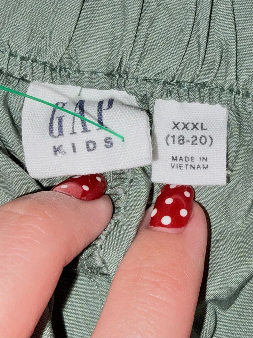 NWT Gap Kids Sage Green Cargo Jogger Pants XXXL (18-20) Drawstring